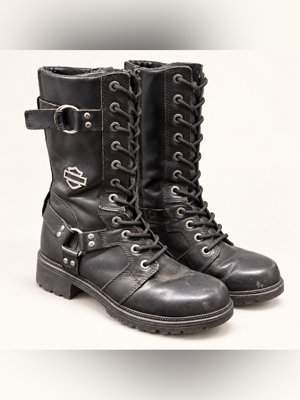 Harley-Davidson Eda D83736 Women 10M Black Leather Motorcycle Boots
